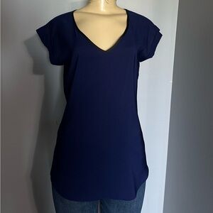 XS - Express - navy blue vneck blouse / work top